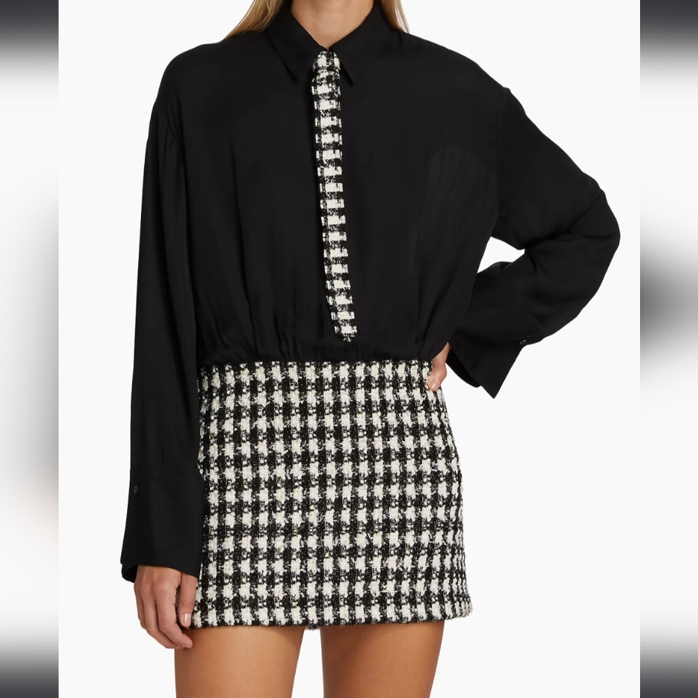 NWT Mattie Pieced Mini dress -Tie Black & White (Retails at $495)